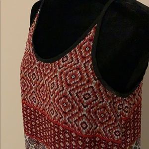 By&By Black and Red Boho Flowy Tank Top